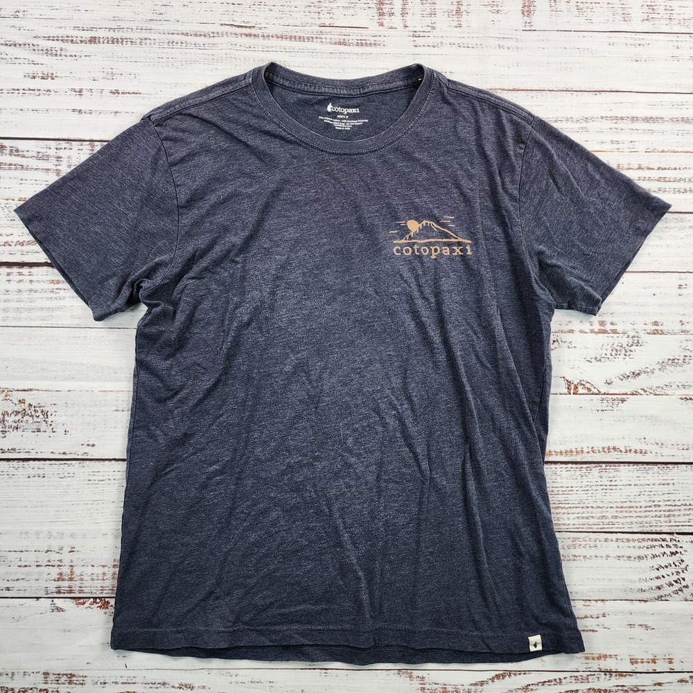 Cotopaxi Men's Medium Gray Mountain Llama Logo Graphic T Shirt Organic Cotton
